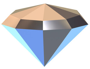 Abstract Faceted Diamond in silver