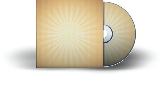 Optical disc case isolated modern transparent plastic packaging illustration vector