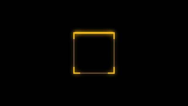 Empty Qr code animation. Orange Neon QR code scanning demo icon motion. Animated Glowing Biometric scanning. fingerprint icon motion graphic video footage.