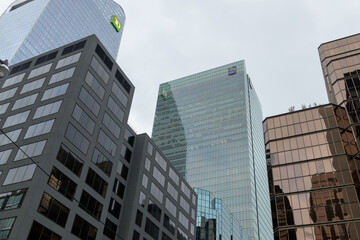 Naklejka premium office towers near University Av and Front St W (RBC Centre, 155 Wellington W), TD Terrace (160 Front W), Toronto