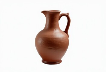 Traditional Clay Jug with Elegant Curves and Handle