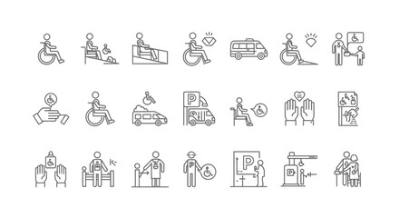 Diverse Accessibility and Inclusion Icons for People with Disabilities