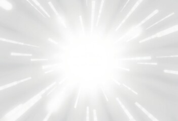Radiant Burst of Light with Dynamic Rays on a White Background