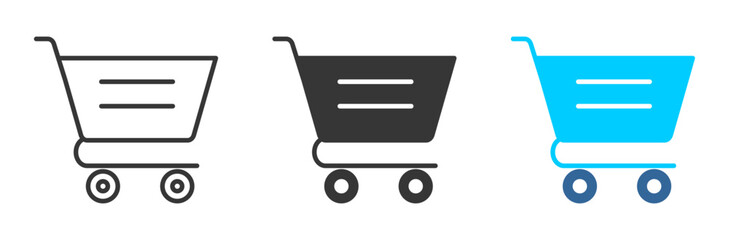 Shopping cart icon set multiple style collection   © Novary