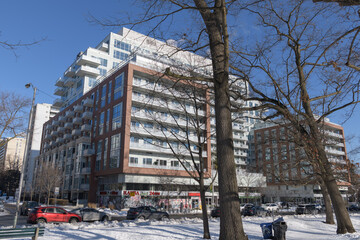 Naklejka premium view of Daniels High Park, a modern condominium across from Toronto's largest park, High Park (1830 Bloor St W)