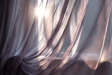 Obraz premium Gentle breeze moving sheer white curtains