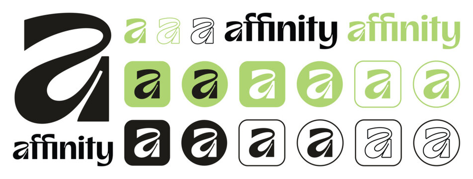 Affinity logo letter a design variations in vector illustration