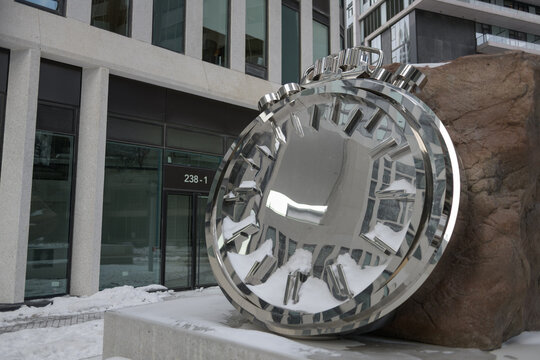"The Cat, the Clock and the Rock" by British artist Ryan Gander at Artist's Alley, 234 Simcoe St, commissioned by Lanterra Developments, Toronto