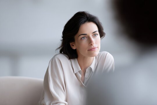 Female therapist listening to patient in cozy office, trust and psychological counseling concept