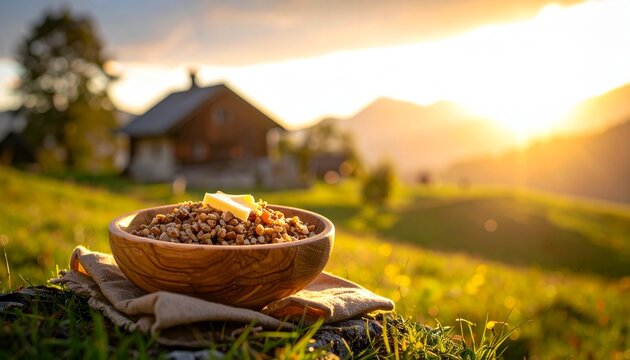 Slowenische Ajdovi žganci mit Butterschmalz