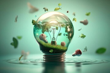 Eco-friendly lightbulb as a symbol of sustainability.