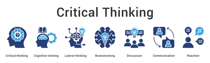Critical Thinking banner illustrating logical reasoning problem solving and analytical decision making skills