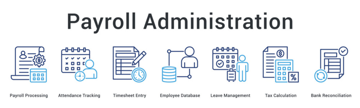 Payroll Administration banner representing salary processing employee compensation and payment accuracy