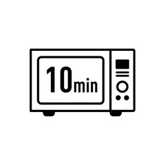 Obraz premium 10分タイマーの電子レンジアイコン