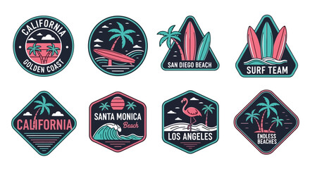 California Surf Team and Golden Coast Beach Badges. © rizkain