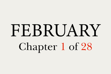 February chapter 1 of 28 with a cream background