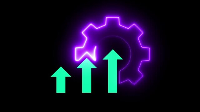 Continuous improvement concept. Solving problems, improving organizational processes.  Motion graphics of business goals achievement idea. 