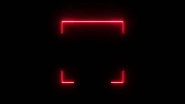 Empty Qr code animation. Red Neon QR code scanning demo icon motion. Animated Glowing Biometric scanning. fingerprint icon motion graphic video footage.