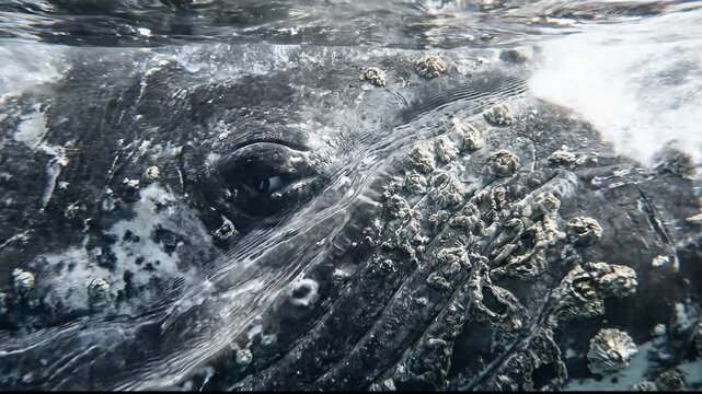 Abstract Close Up Texture of Whale Skin and Barnacles