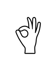 Obraz premium A simple black outline of a hand making the 