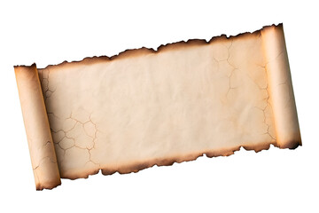 Collection of Burnt and Cracked Paper Piece with Rough Edges Isolated on Transparent Background