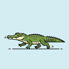 Fototapeta premium Cartoon Crocodile Running