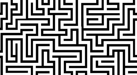 Bold Geometric Maze Labyrinth Seamless Pattern