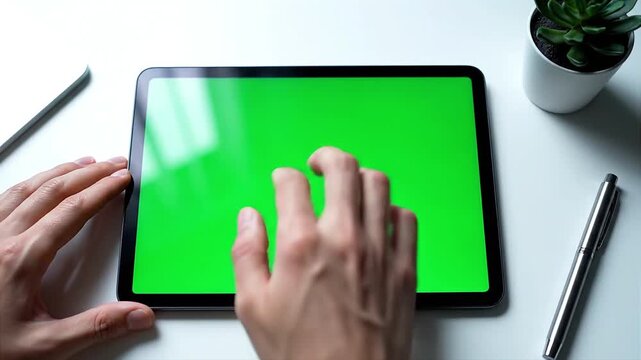Tablet Green Screen Mockup Video for Screen Replacement