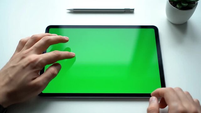 Tablet Green Screen Mockup Video for Screen Replacement