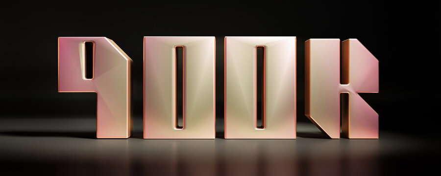 900K Metallic 3D Text on Dark Background for Followers or Celebration Party, High-Resolution Rendered