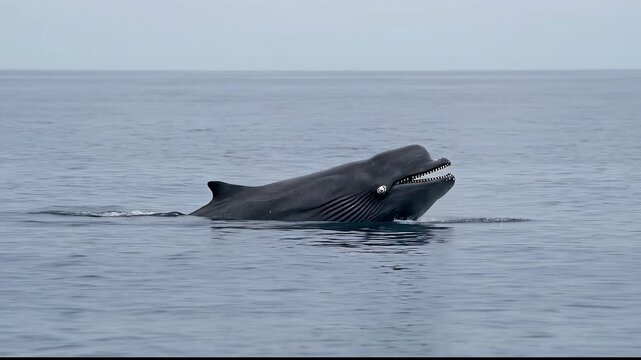 Profile of Dwarf Sperm Whale Hovering Motionless