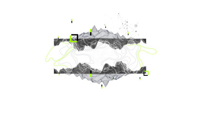 Abstract art wireframe background. Modern science or technology art elements. Surface illustration. Vector.