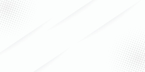 Modern abstract white background with soft diagonal lines and dotted halftone texture. Clean minimal design template for business, technology, corporate, digital, or presentation projects.