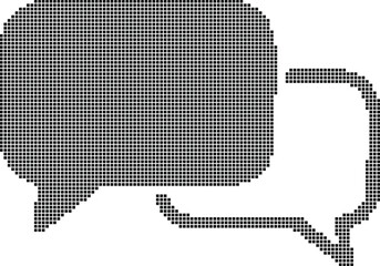 Pixelated Speech Bubbles Overlapping Isolated on White Background