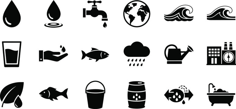 Environmental and water conservation icons
