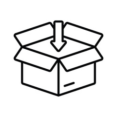 An editable outline icon showing received package box