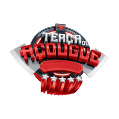 3D Asset - Retail Badge &ldquo;Butcher Tuesday&rdquo; with Isolated Background