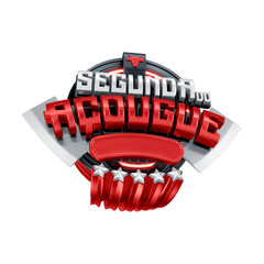 3D Asset - Retail Badge &ldquo;Butcher Monday&rdquo; with Isolated Background