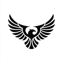Obraz premium Powerful falcon hawk bird silhouette for speed and agility sports logo