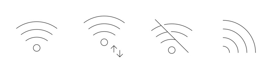 Outline Wi-Fi Signal Icon Set