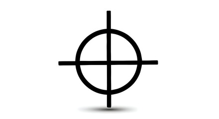 Simple black target icon on white background