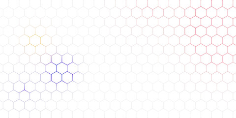 Abstract white hexagon geometric pattern background. Futuristic digital high-technology banner