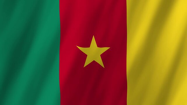 Cameroon Flag Waving on Wind, Realistic 4K Background Animation