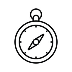 Fototapeta premium A handy outline icon of direction compass navigation tool.