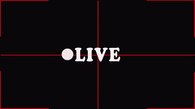 Live Stream with transparent background, Live streaming icon animation with alpha channel, 4 k Animated red button live streaming broadcast suitable for TV Shows, and social Live.