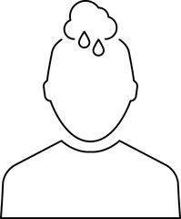 Obraz premium Stress, depression black silhouette Emotions line icons set isolated on white. Nervous breakdown, heaviness, neurasthenia pictograms collection. Frustration. Headache vector