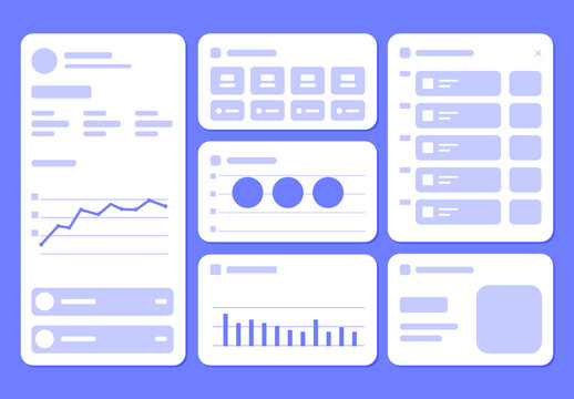 Modern AI Dashboard UI Wireframe Design with Analytics Panels and Data Visualization Layout