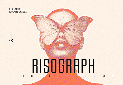 Risograph Exposure Photo Effect Mockup