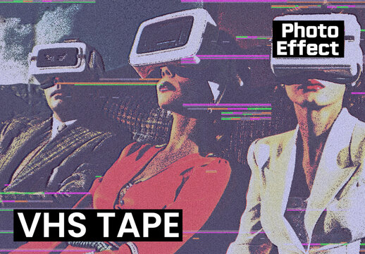 VHS Tape Photo Effect With Retro Analog Glitch