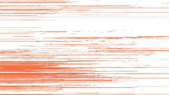 Glitchy orange digital error lines on white